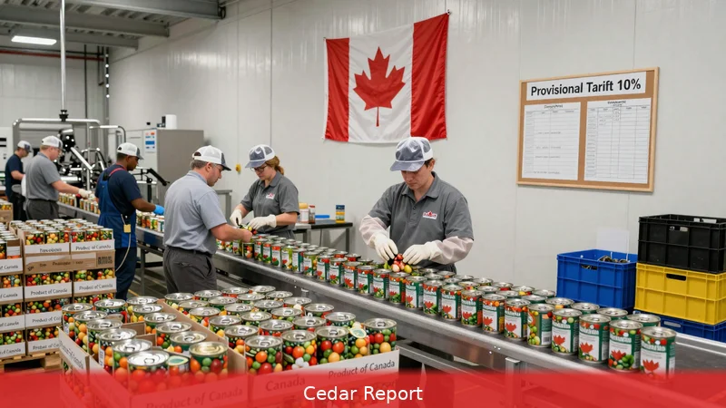 10% tariff on canned vegetables shields Canadian processors