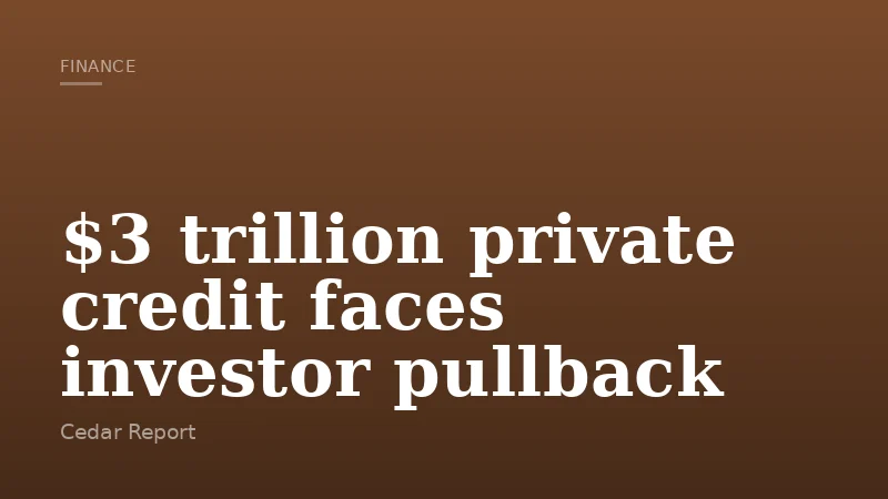 $3 trillion private credit faces investor pullback