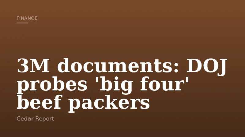 3M documents: DOJ probes 'big four' beef packers