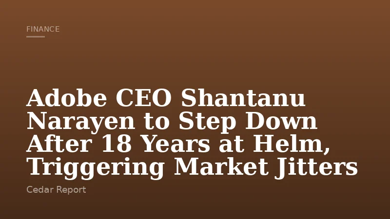 Adobe CEO Shantanu Narayen to Step Down After 18 Years at Helm, Triggering Market Jitters