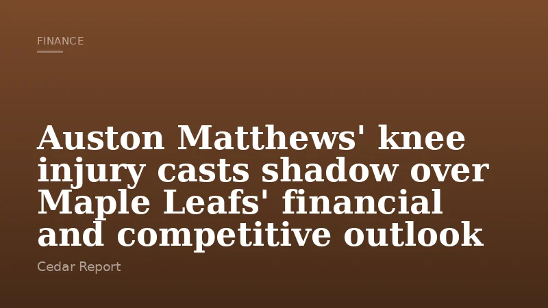 Auston Matthews' knee injury casts shadow over Maple Leafs' financial and competitive outlook