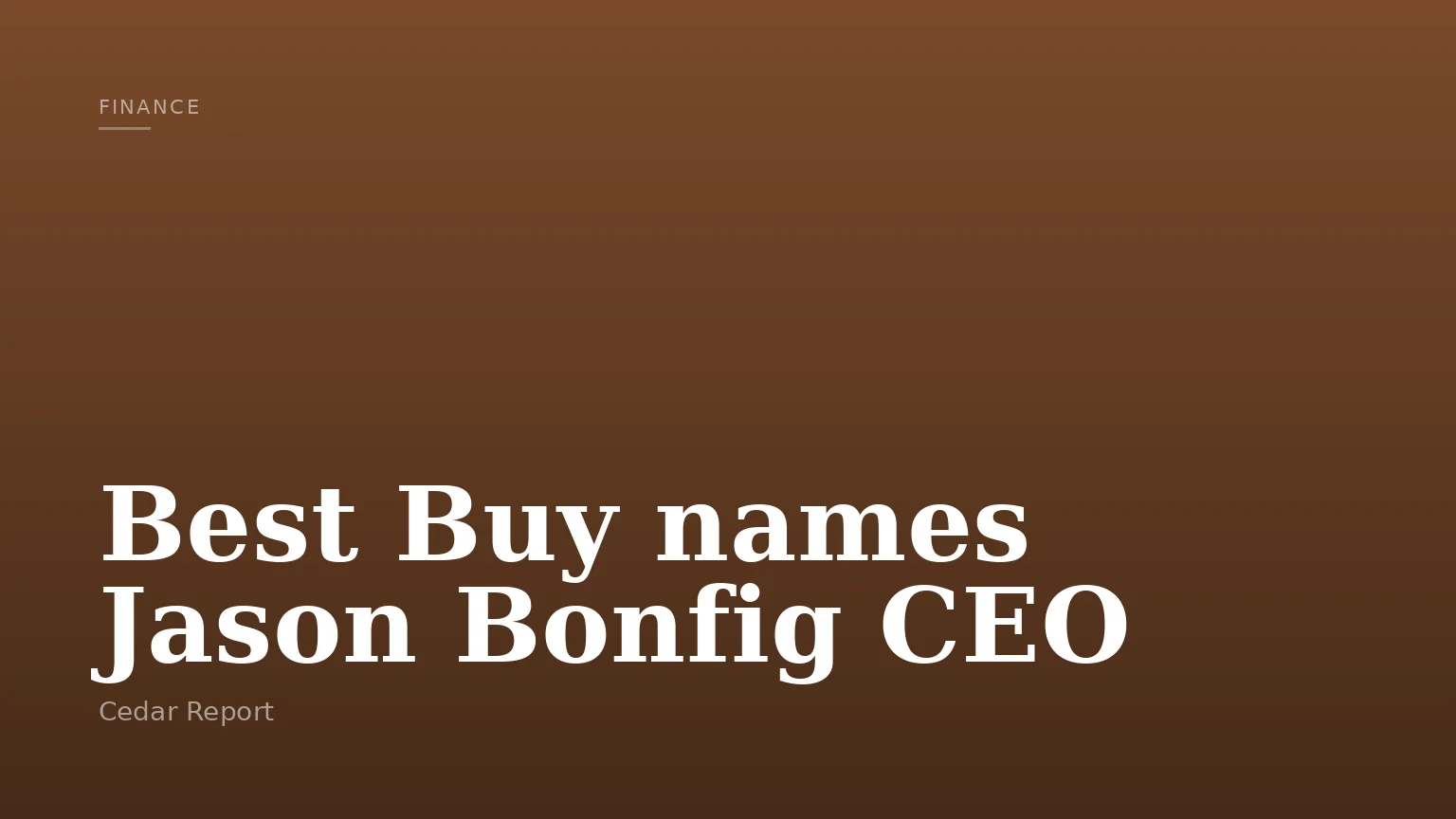 Best Buy names Jason Bonfig CEO
