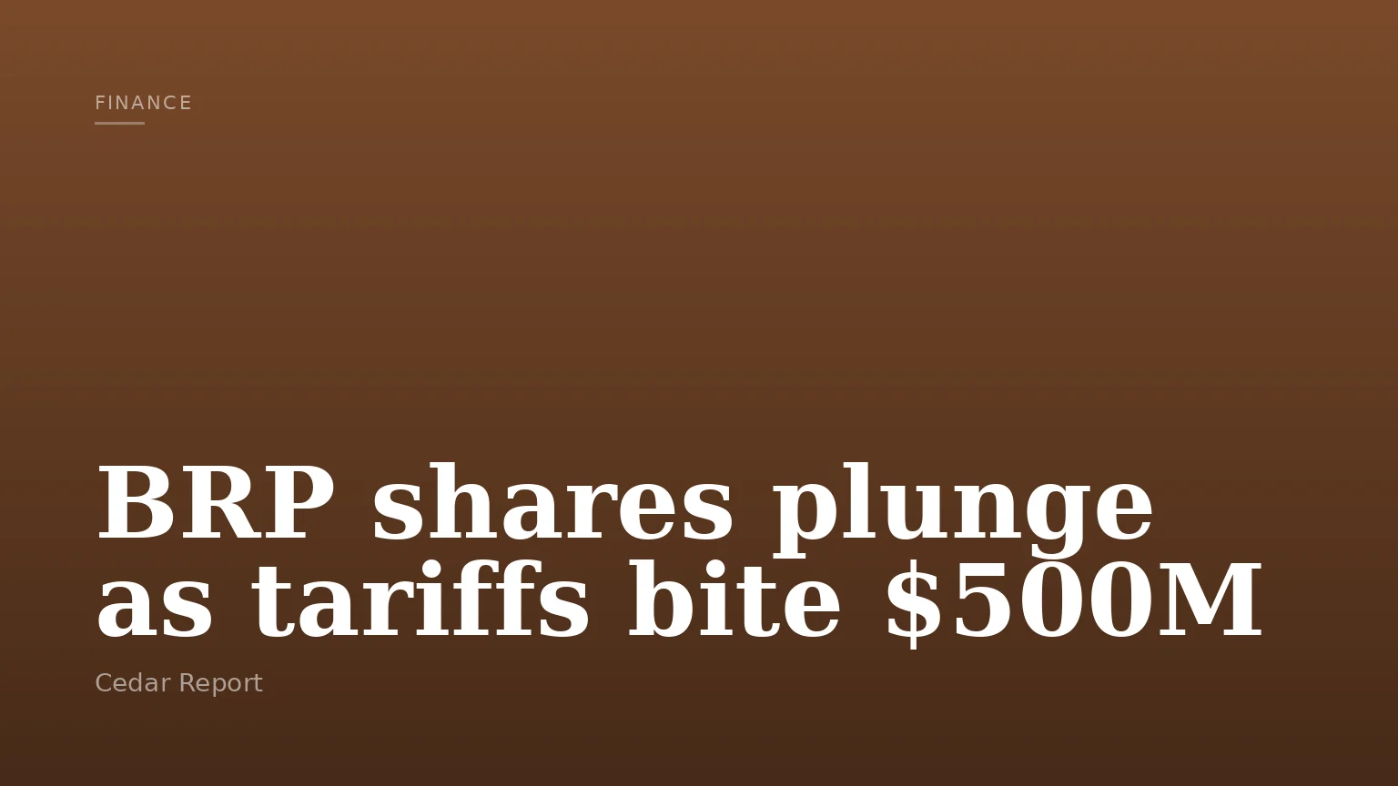 BRP shares plunge as tariffs bite $500M