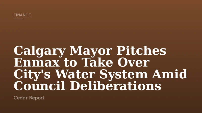 Calgary Mayor Pitches Enmax to Take Over City's Water System Amid Council Deliberations