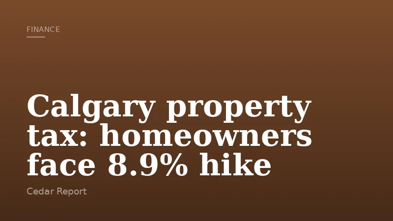 Calgary property tax: homeowners face 8.9% hike