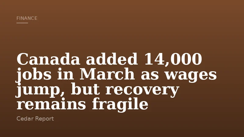 Canada added 14,000 jobs in March as wages jump, but recovery remains fragile