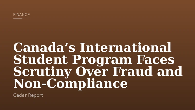 Canada’s International Student Program Faces Scrutiny Over Fraud and Non-Compliance