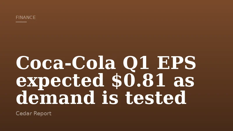 Coca‑Cola Q1 EPS expected $0.81 as demand is tested