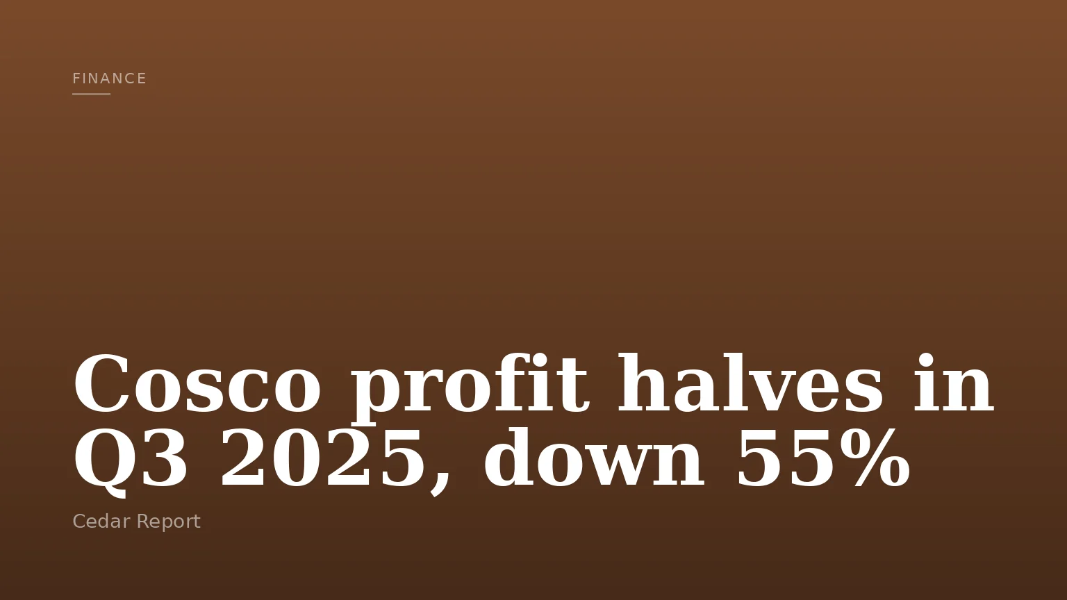 Cosco profit halves in Q3 2025, down 55%