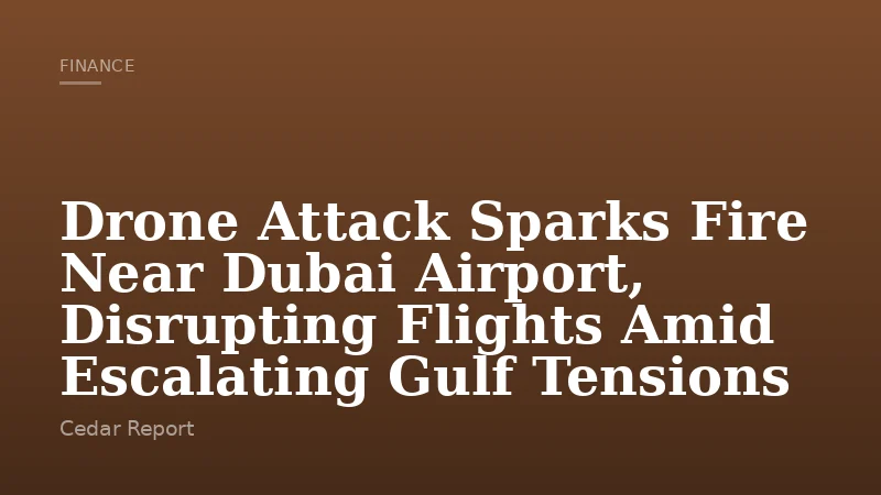 Drone Attack Sparks Fire Near Dubai Airport, Disrupting Flights Amid Escalating Gulf Tensions