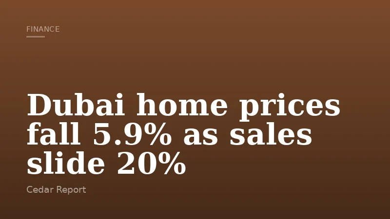 Dubai home prices fall 5.9% as sales slide 20%