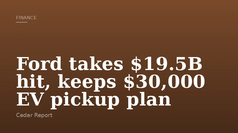 Ford takes $19.5B hit, keeps $30,000 EV pickup plan