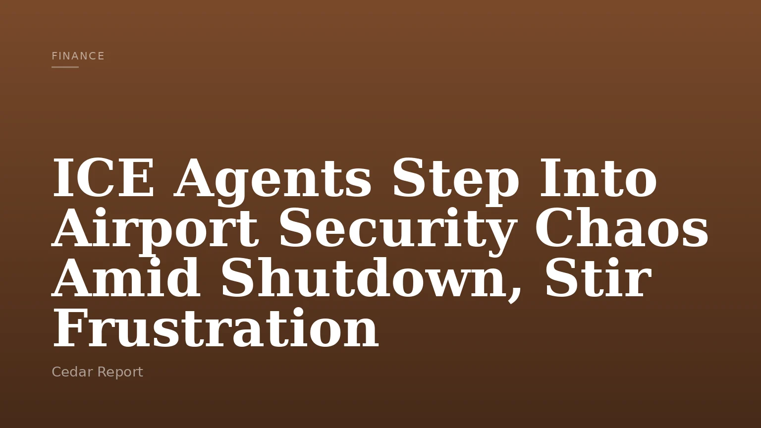 ICE Agents Step Into Airport Security Chaos Amid Shutdown, Stir Frustration