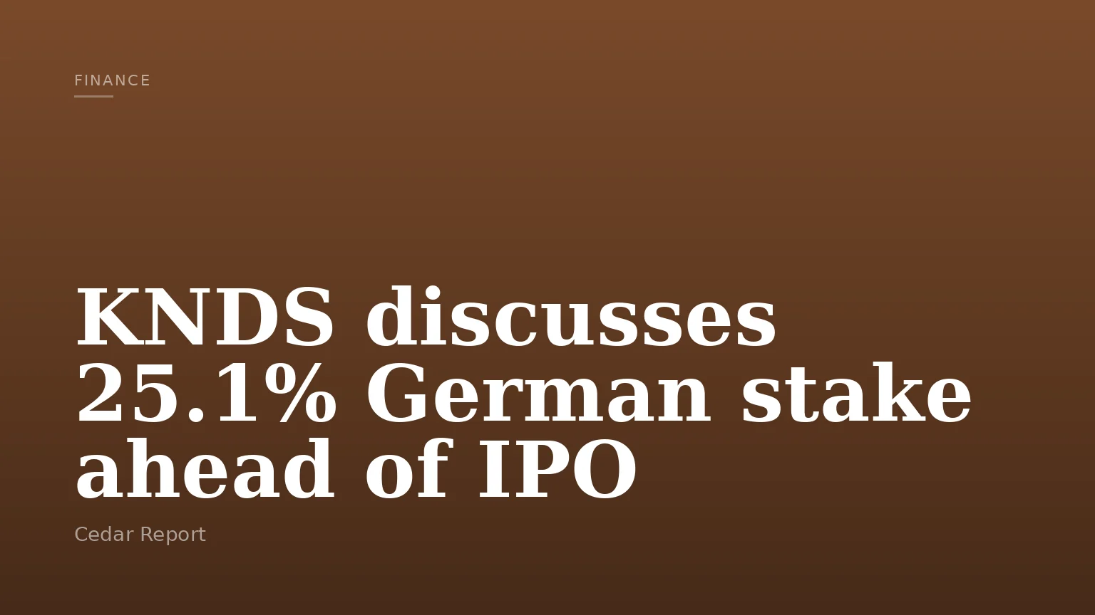 KNDS discusses 25.1% German stake ahead of IPO