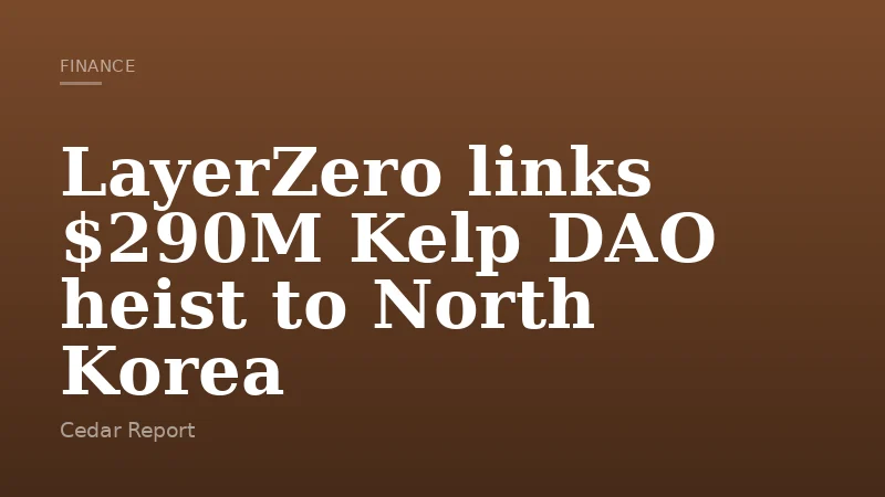 LayerZero links $290M Kelp DAO heist to North Korea