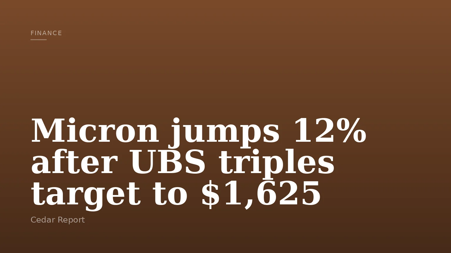 Micron jumps 12% after UBS triples target to $1,625