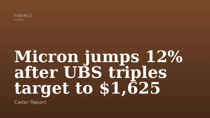 Micron jumps 12% after UBS triples target to $1,625