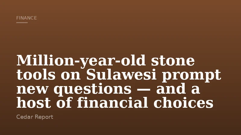 Million‑year‑old stone tools on Sulawesi prompt new questions — and a host of financial choices