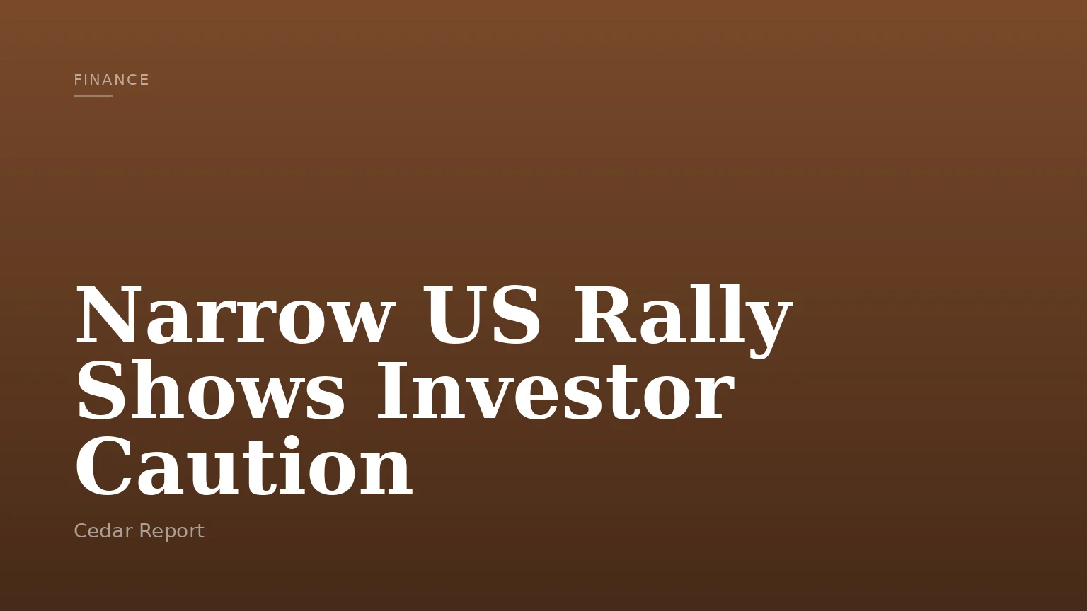 Narrow US Rally Shows Investor Caution