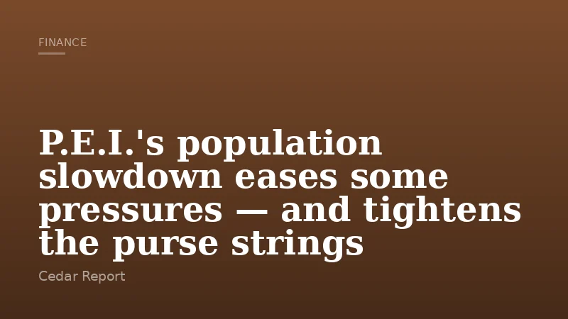P.E.I.'s population slowdown eases some pressures — and tightens the purse strings