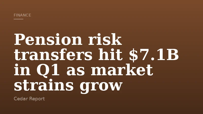 Pension risk transfers hit $7.1B in Q1 as market strains grow