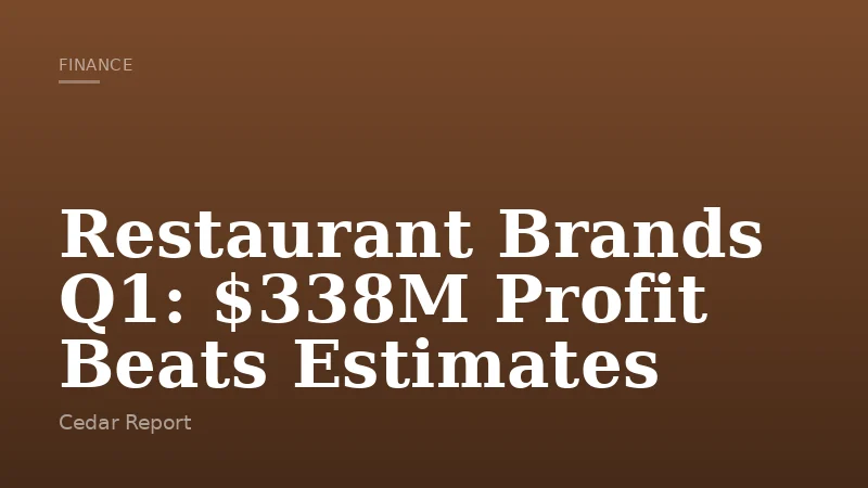 Restaurant Brands Q1: $338M Profit Beats Estimates