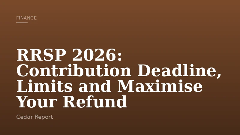 RRSP 2026: Contribution Deadline, Limits and Maximise Your Refund