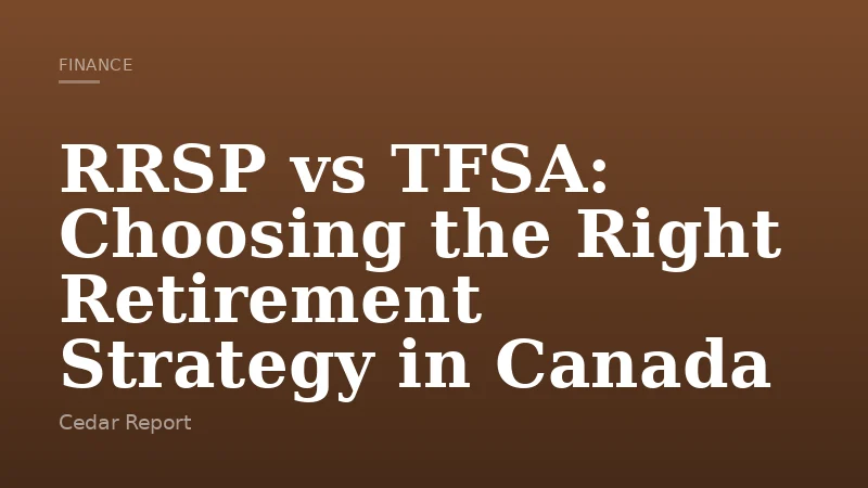 RRSP vs TFSA: Choosing the Right Retirement Strategy in Canada