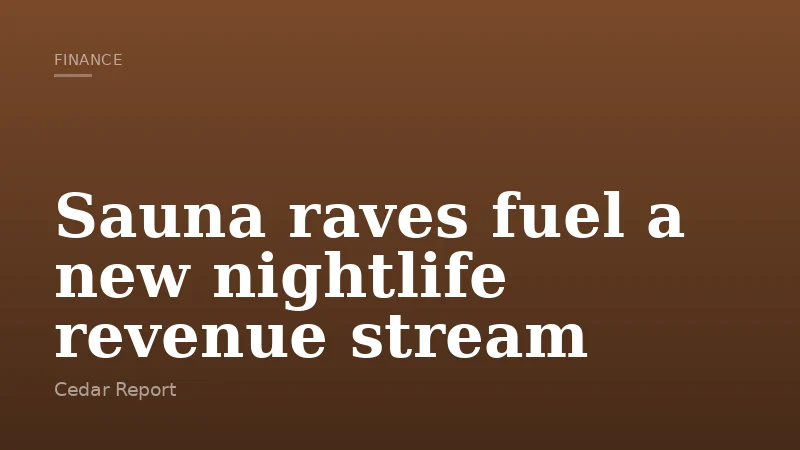 Sauna raves fuel a new nightlife revenue stream