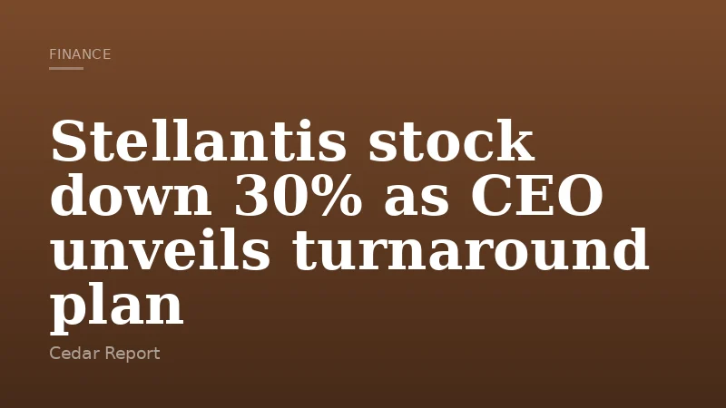 Stellantis stock down 30% as CEO unveils turnaround plan