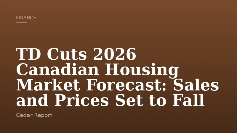 TD Cuts 2026 Canadian Housing Market Forecast: Sales and Prices Set to Fall
