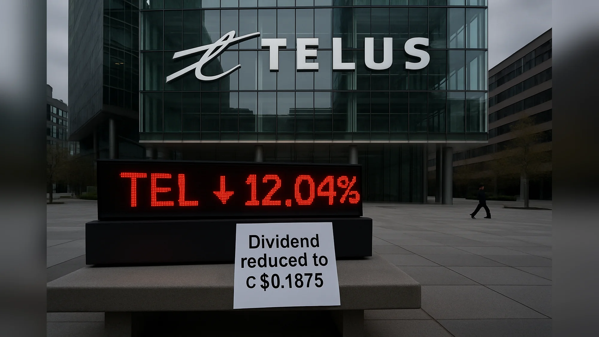 Telus cuts dividend 55% to C$0.1875