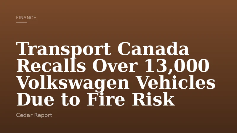 Transport Canada Recalls Over 13,000 Volkswagen Vehicles Due to Fire Risk