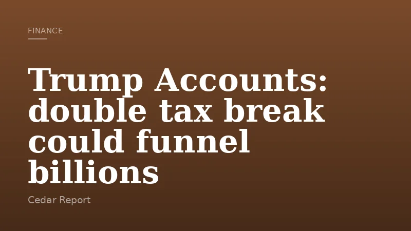 Trump Accounts: double tax break could funnel billions