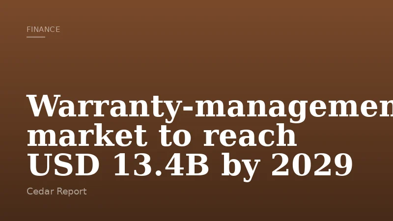 Warranty-management market to reach USD 13.4B by 2029