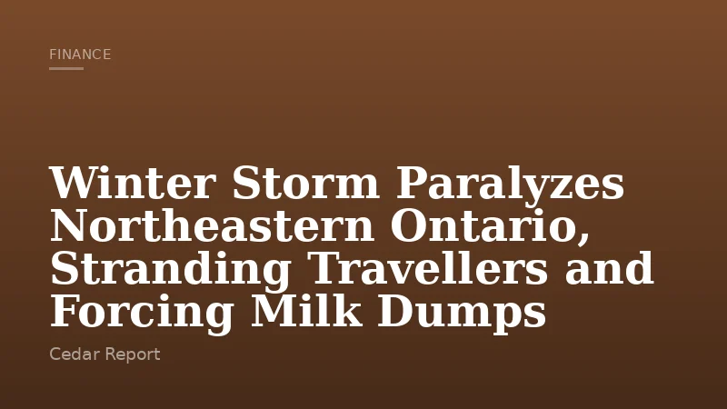 Winter Storm Paralyzes Northeastern Ontario, Stranding Travellers and Forcing Milk Dumps