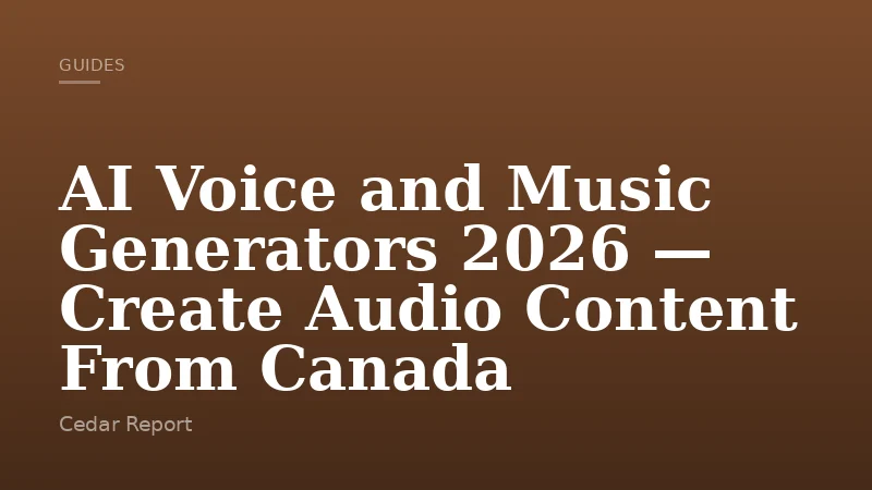 AI Voice and Music Generators 2026 — Create Audio Content From Canada