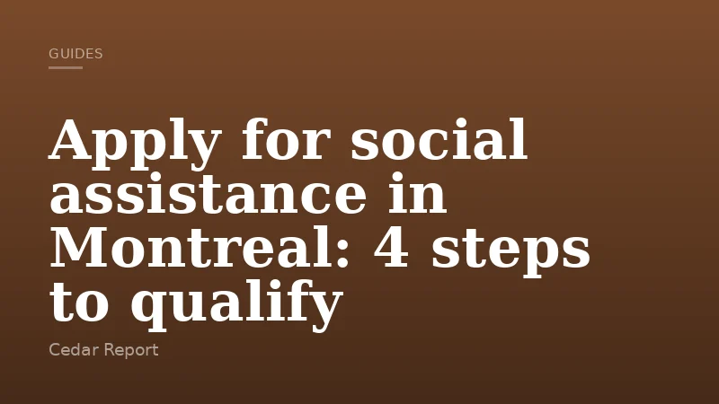 Apply for social assistance in Montreal: 4 steps to qualify