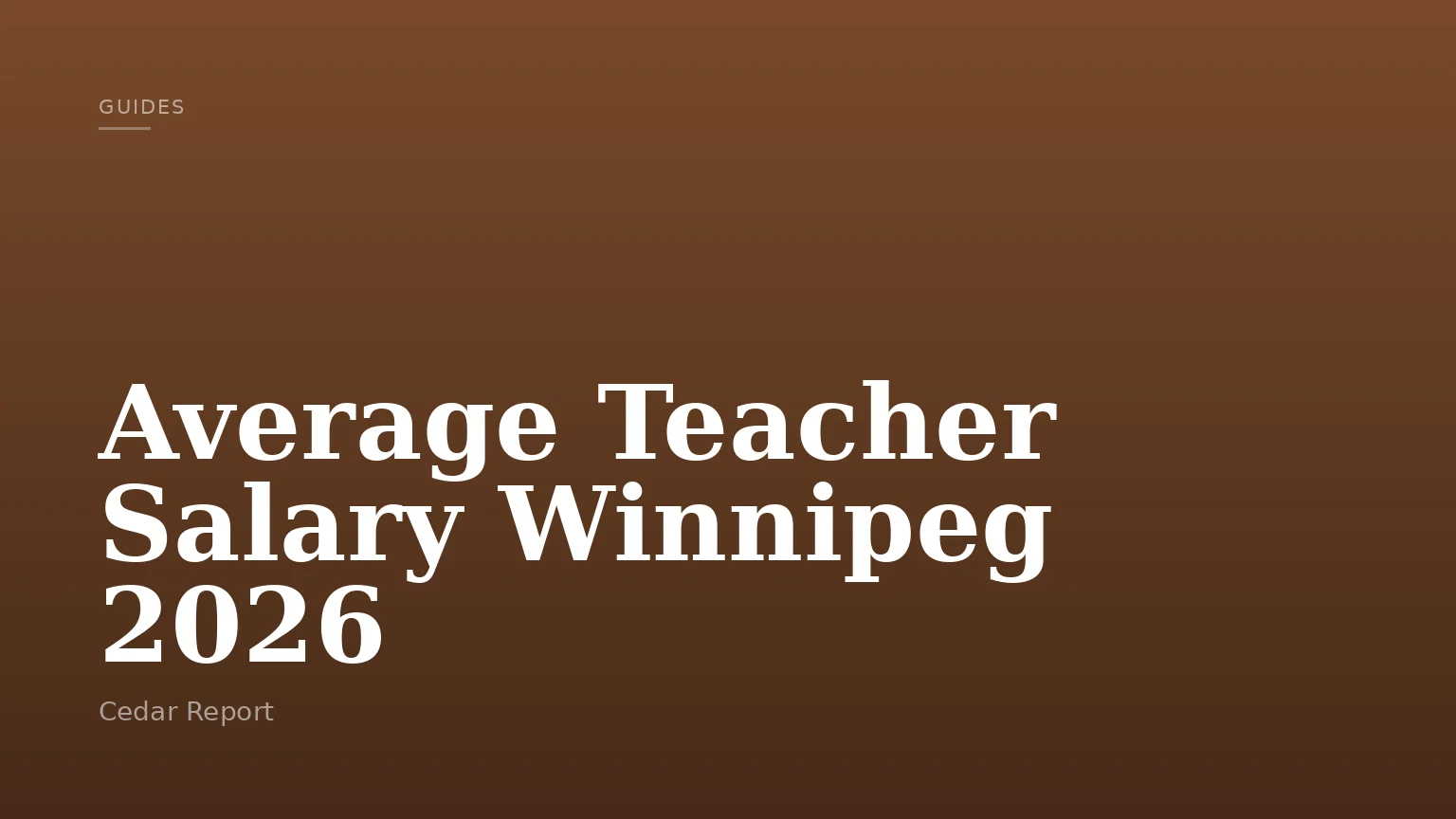 Average Teacher Salary Winnipeg 2026
