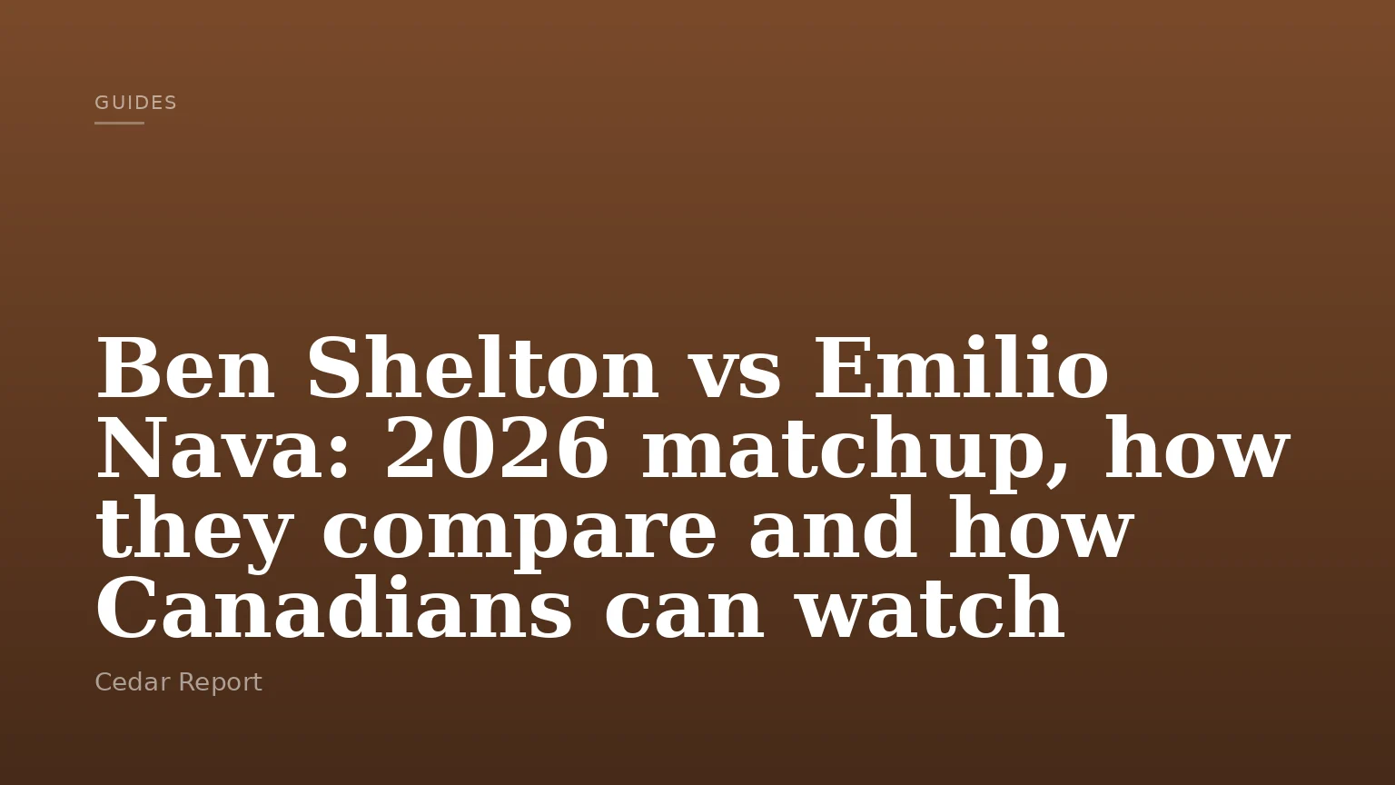 Ben Shelton vs Emilio Nava: 2026 matchup, how they compare and how Canadians can watch