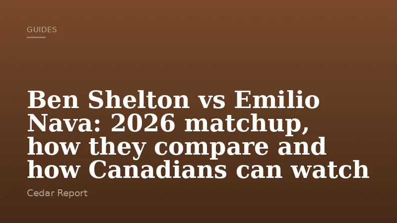 Ben Shelton vs Emilio Nava: 2026 matchup, how they compare and how Canadians can watch