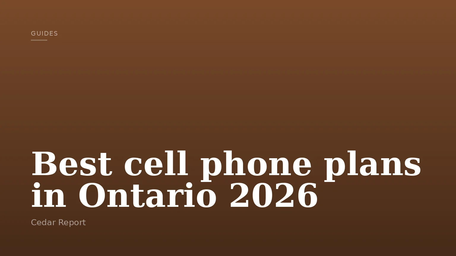 Best cell phone plans in Ontario 2026
