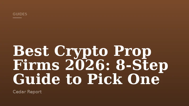 Best Crypto Prop Firms 2026: 8-Step Guide to Pick One