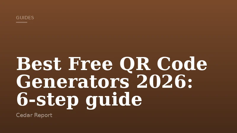 Best Free QR Code Generators 2026: 6-step guide