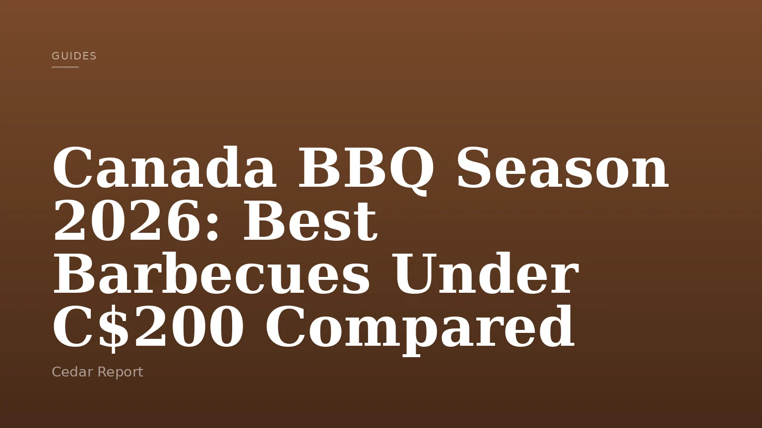 Canada BBQ Season 2026: Best Barbecues Under C$200 Compared