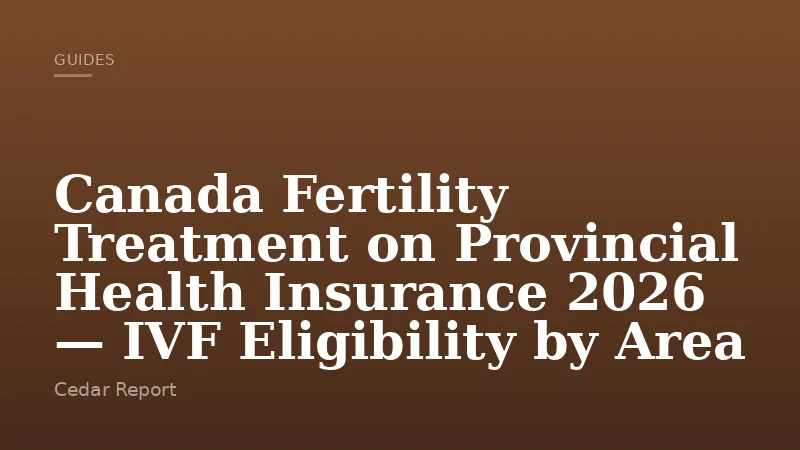 Canada Fertility Treatment on Provincial Health Insurance 2026 — IVF Eligibility by Area