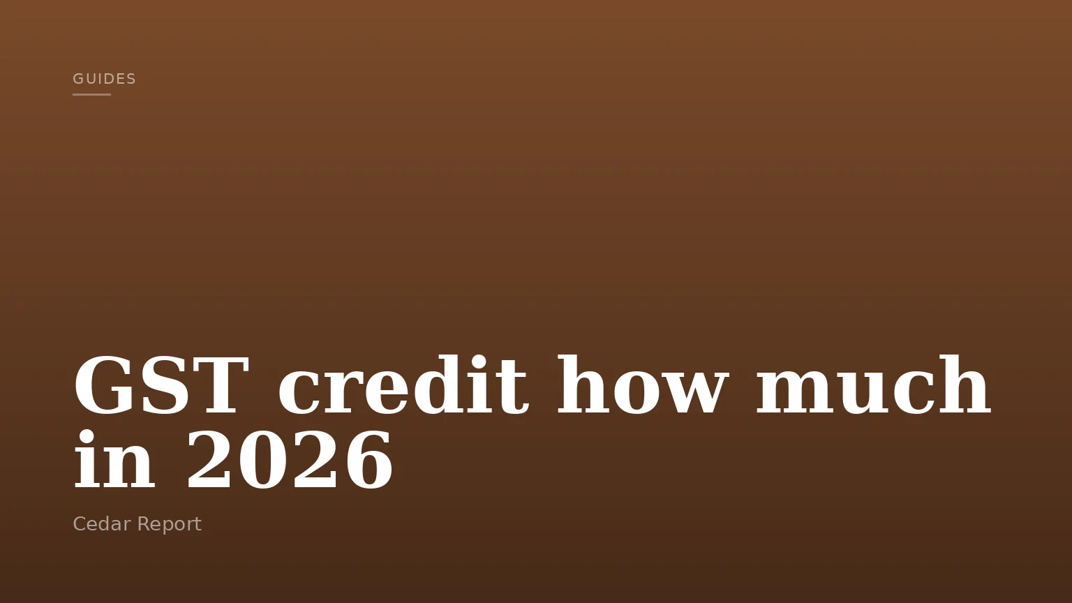 GST credit how much in 2026