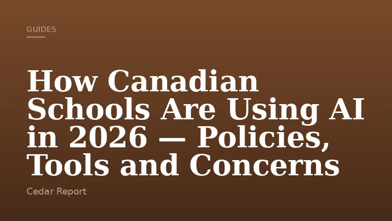 How Canadian Schools Are Using AI in 2026 — Policies, Tools and Concerns
