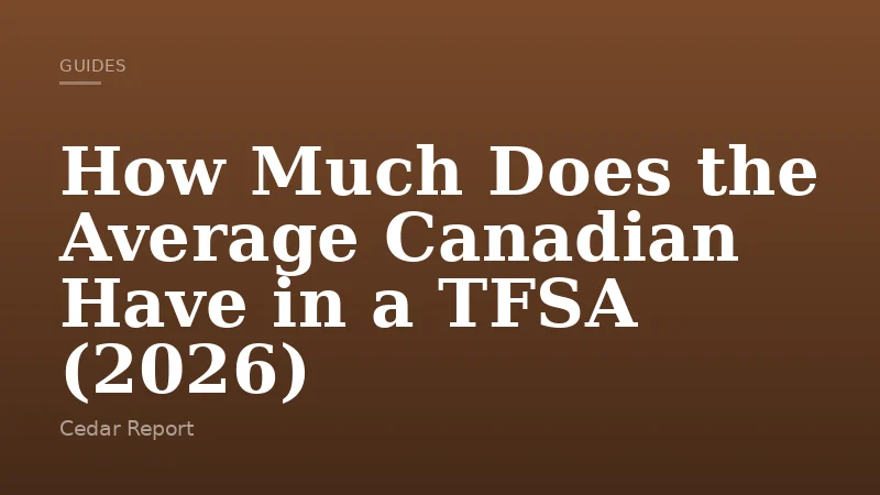 How Much Does the Average Canadian Have in a TFSA (2026)