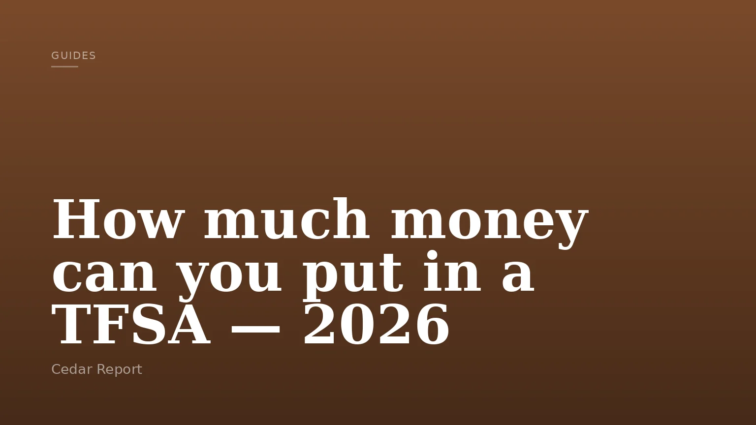 How much money can you put in a TFSA — 2026